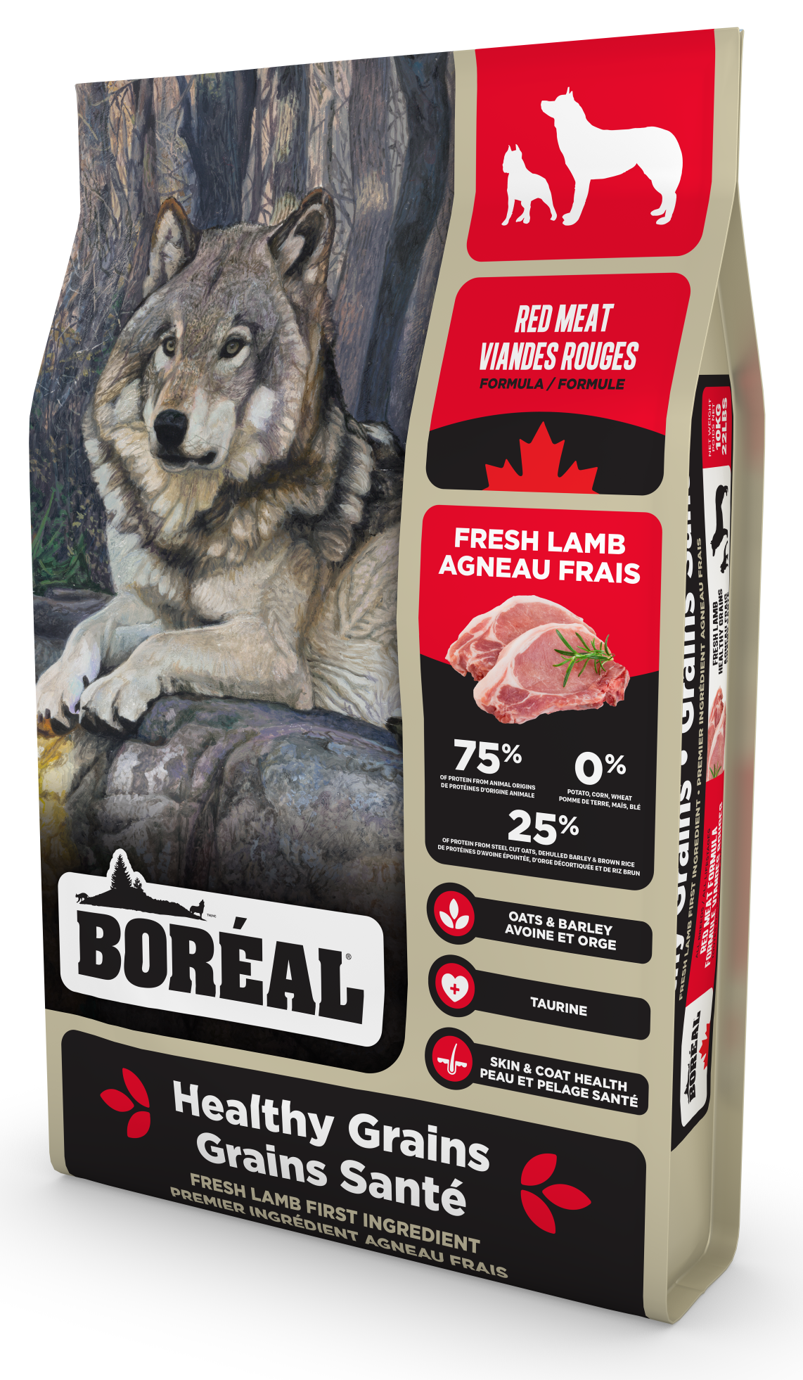 BORÉAL CHIEN GRAINS SANTÉ VIANDE ROUGE