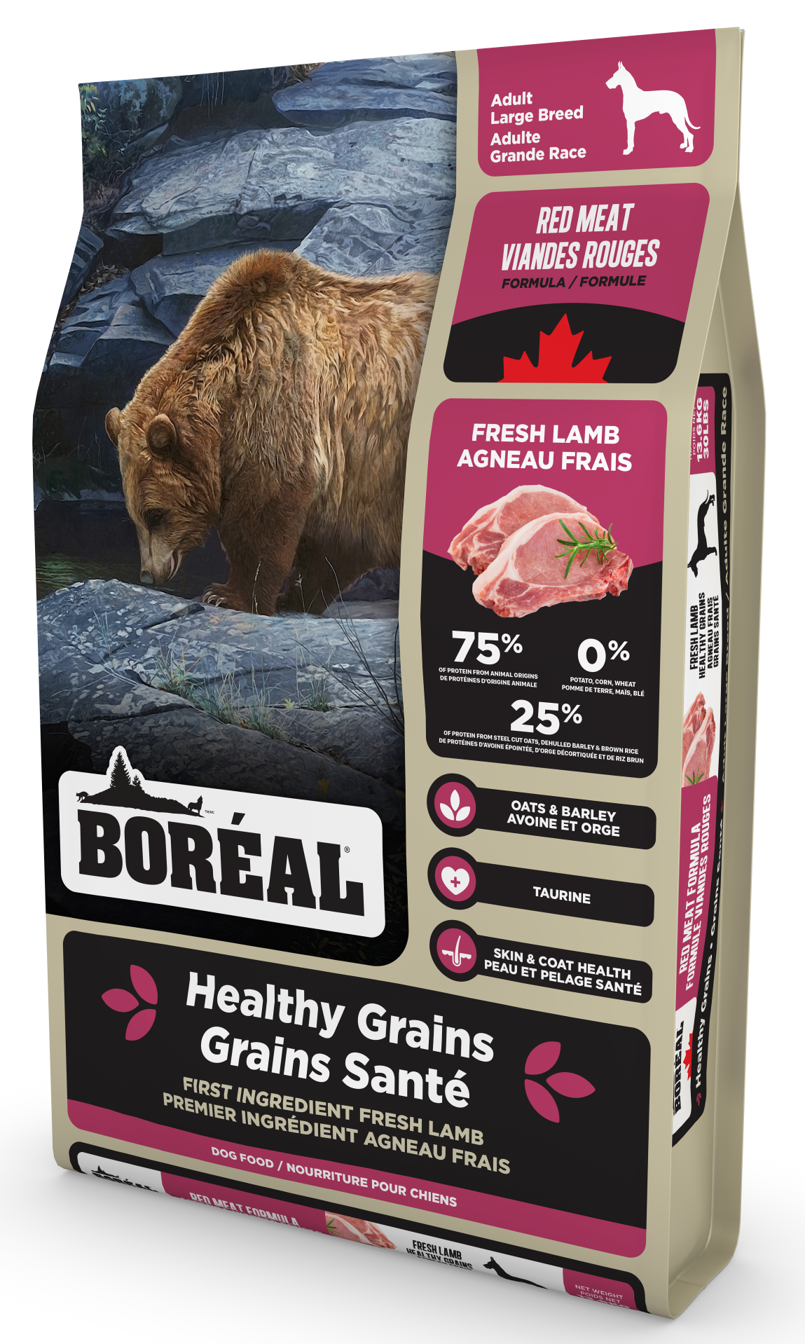 BORÉAL CHIEN GRAINS SANTÉ VIANDE ROUGE GRANDE RACE