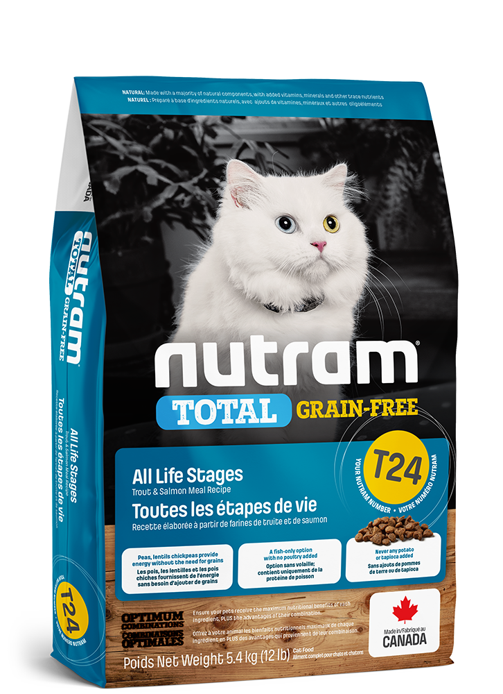 NUTRAM CHAT T24 TOTAL GRAIN-FREE TOUTES LES ÉTAPES DE VIE - RECETTE TRUITE ET SAUMON