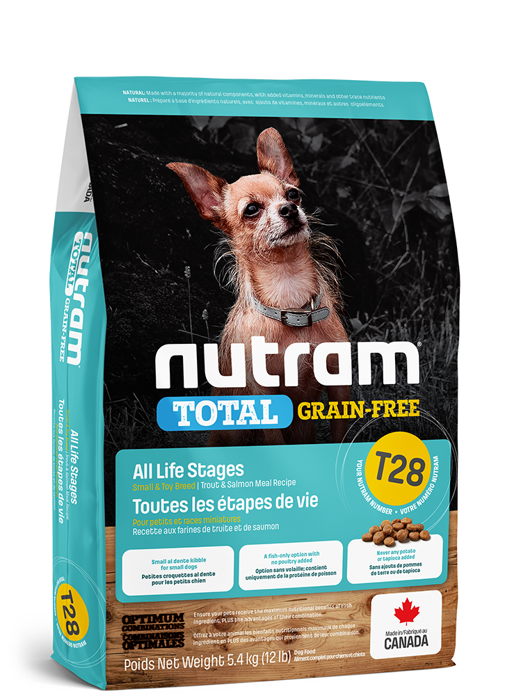 NUTRAM PETITS CHIENS ET RACES MINIATURES T28 TOTAL GRAIN-FREE TOUTES LES ÉTAPES DE VIE - RECETTE TRUITE ET SAUMON