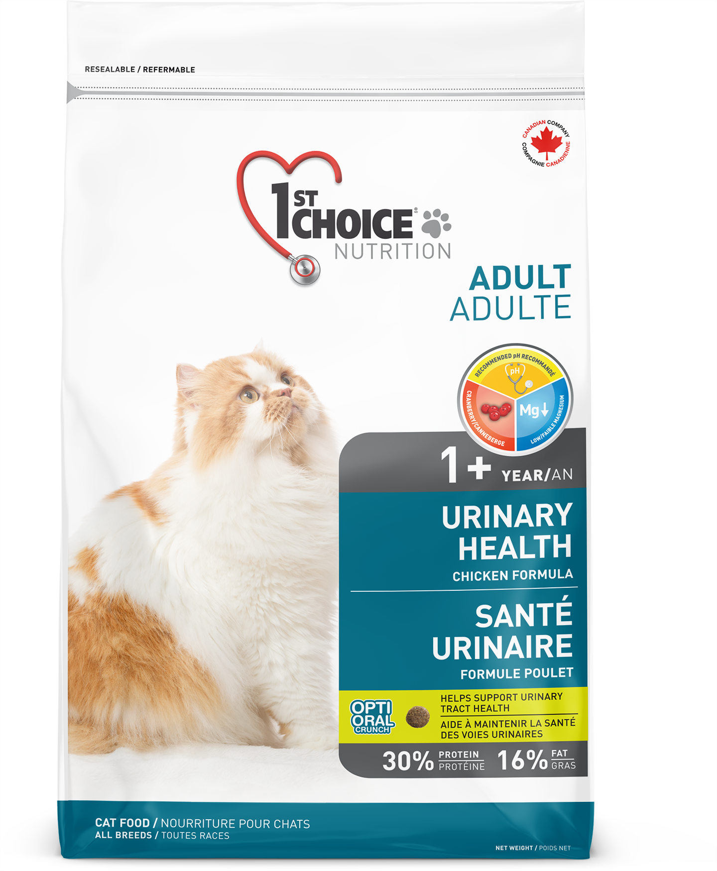 1ST CHOICE CHAT - SANTÉ URINAIRE - TOUTES RACES - ADULTE 1 AN + - Formule poulet