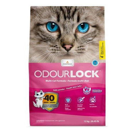INTERSAND ODOURLOCK LITIÈRE AGGLOMÉRANTE POUDRE DE BÉBÉ 12 kg