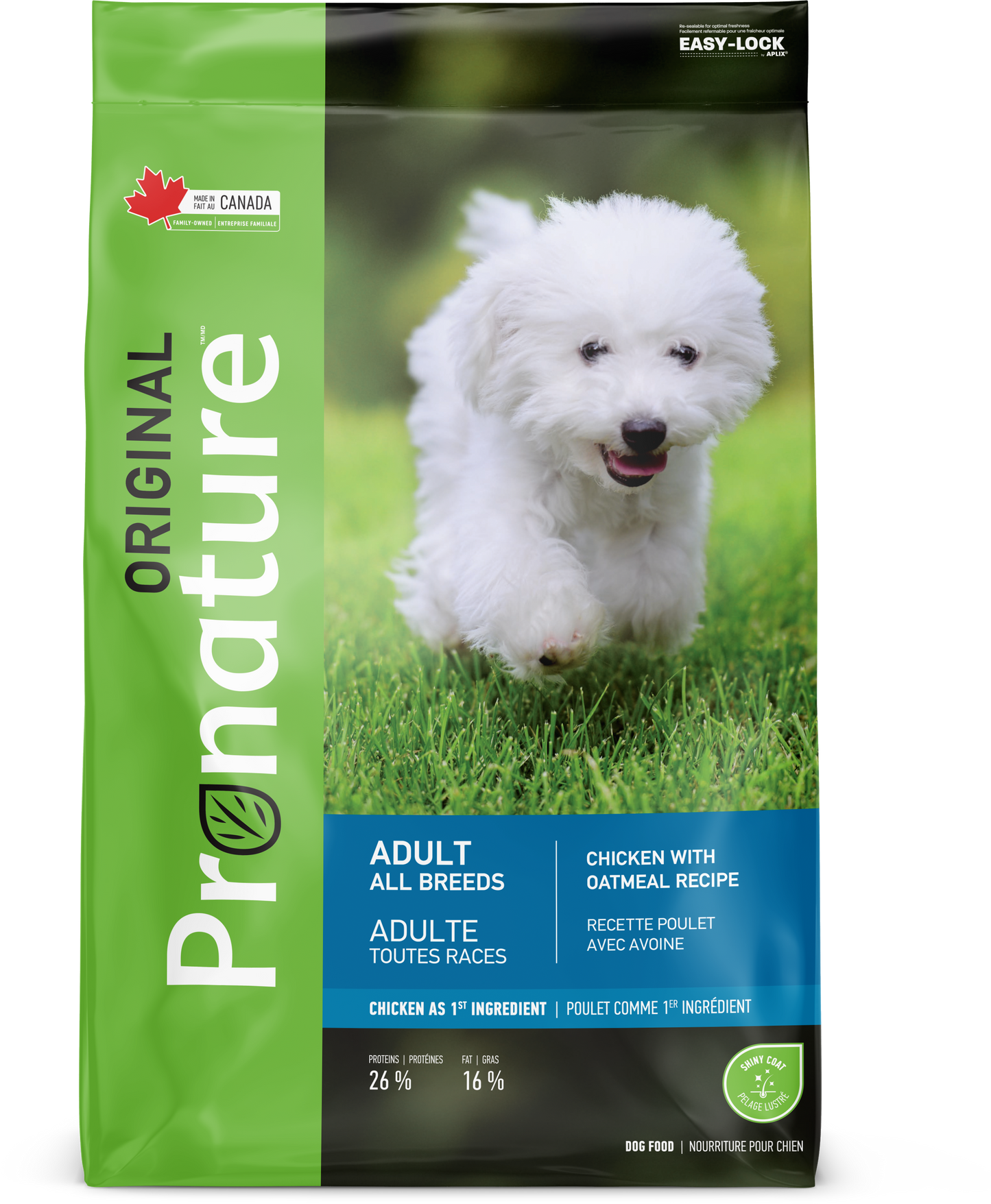 PRONATURE ORIGINAL CHIEN TOUTES RACES - Recette poulet avec avoine 11.3KG