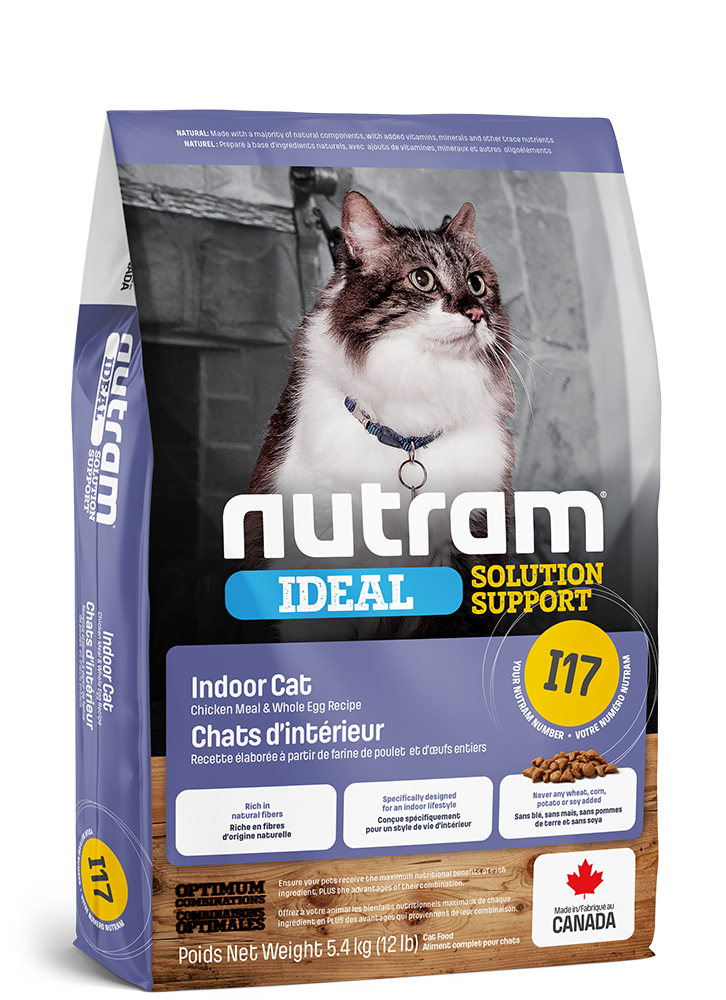 NUTRAM CHAT D'INTÉRIEUR I17 IDEAL SOLUTION SUPPORT - RECETTE POULET ET OEUFS ENTIERS