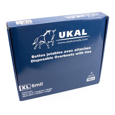 UKAL Bottes Jetables Av Attache XL 6mil Boîte de 50