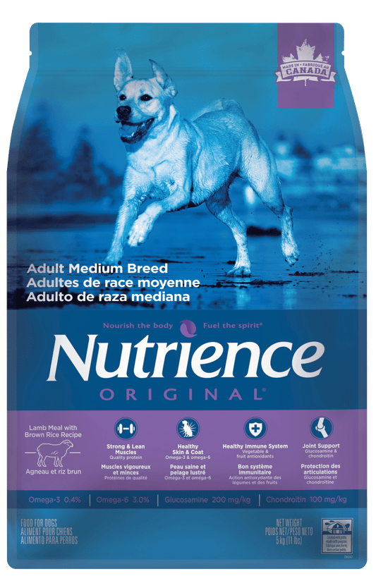 NUTRIENCE CHIEN ORIGINAL ADULTE RACE MOYENNE - FARINE D'AGNEAU ET RIZ BRUN