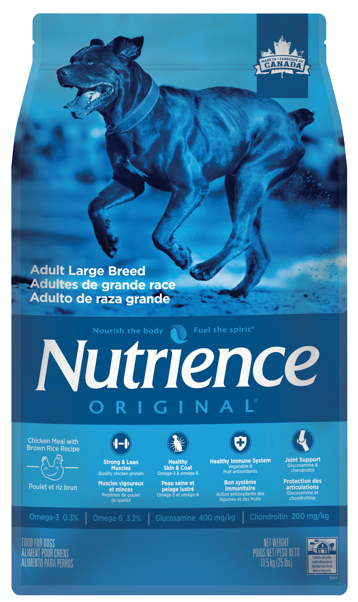 NUTRIENCE CHIEN ORIGINAL - ADULTE - GRANDE RACE - POULET ET RIZ BRUN