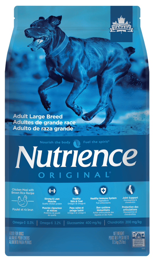 NUTRIENCE CHIEN ORIGINAL - ADULTE - GRANDE RACE - POULET ET RIZ BRUN
