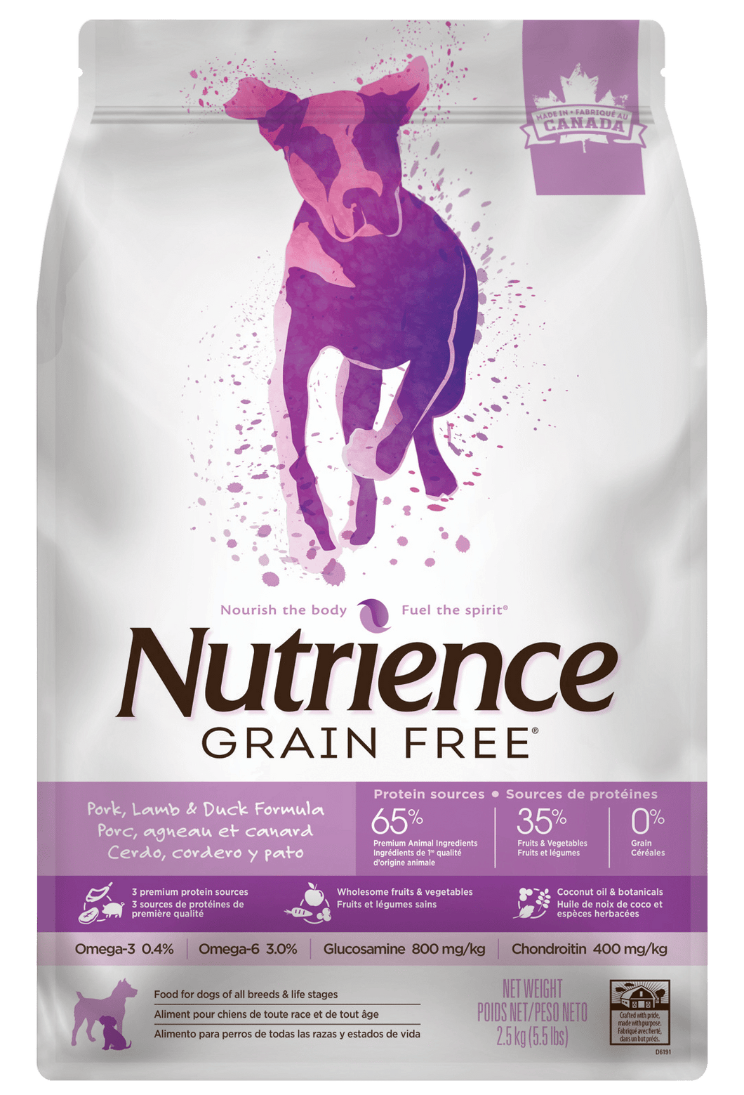 Nutrience Porc, agneau et canard – Croquettes pour chiens sans grains