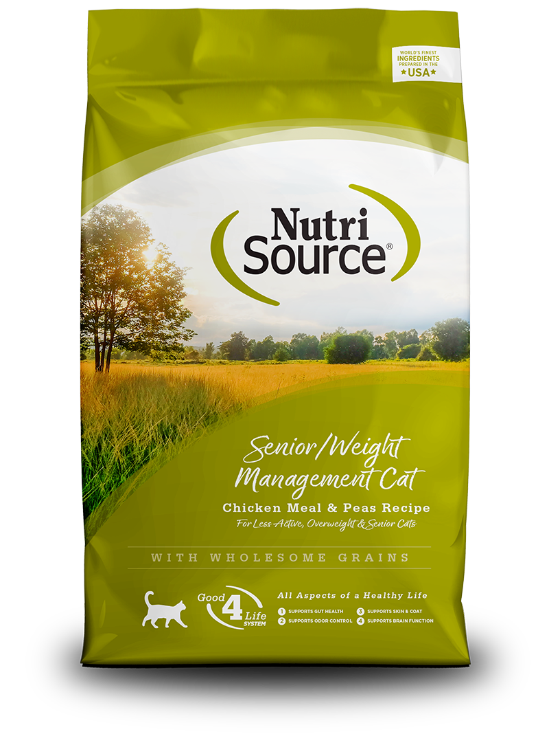 NUTRISOURCE CHAT ÂGÉ / CONTRÔLE DE POIDS - FORMULE POULET ET POIS