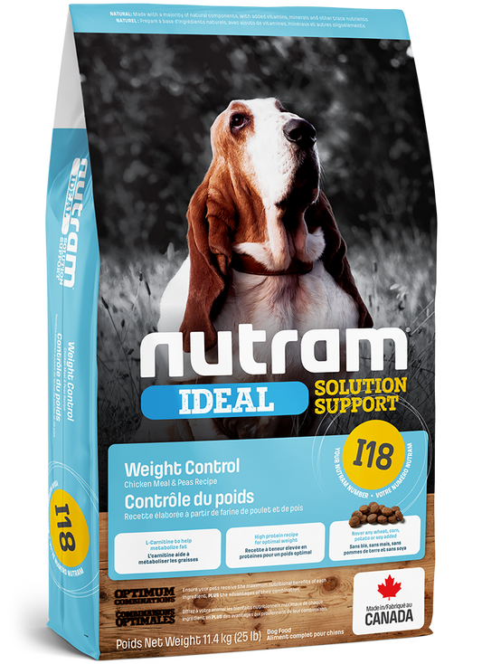 NUTRAM CHIEN AVEC BESOIN DE CONTRÔLE DE POIDS I18 IDEAL SOLUTION SUPPORT - RECETTE POULET ET POIS