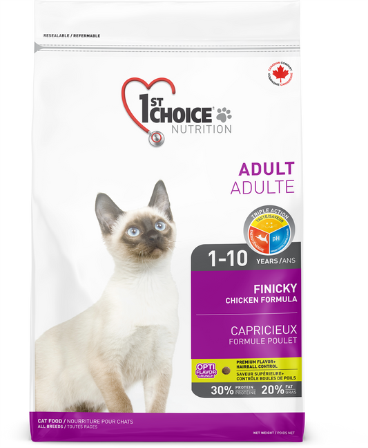 1ST CHOICE CHAT - CAPRICIEUX - TOUTES RACES - ADULTE 1-10 ANS - Formule poulet