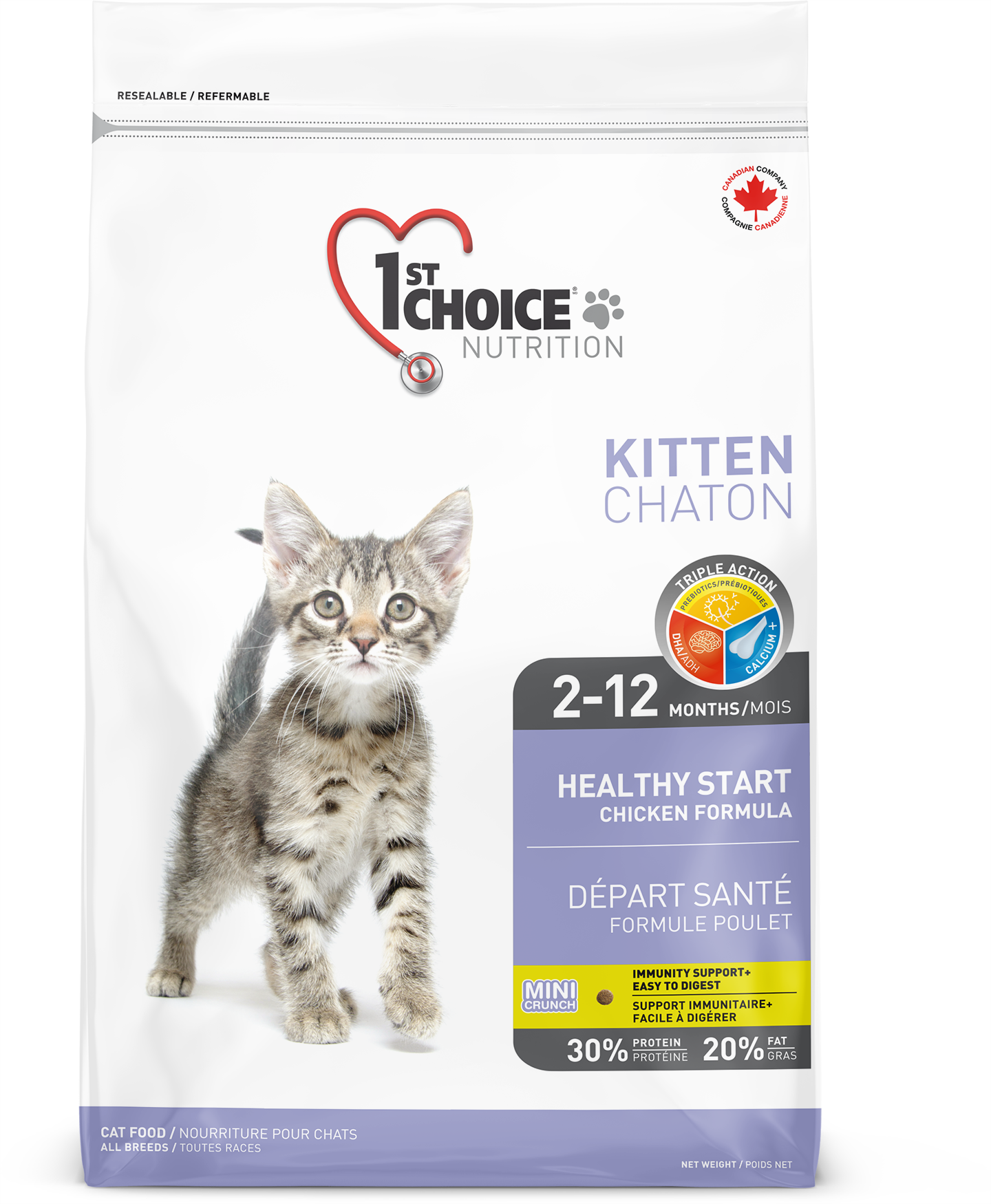 1ST CHOICE CHAT - DÉPART SANTÉ - TOUTES RACES - Formule poulet - CHATONS 2-12 MOIS