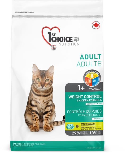 1ST CHOICE CHAT - CONTRÔLE DU POIDS - TOUTES RACES- ADULTE 1 AN + - Formule poulet