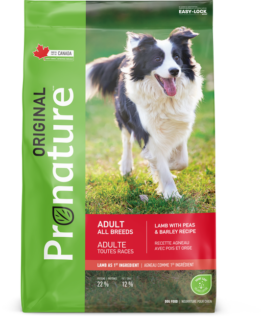 PRONATURE ORIGINAL CHIEN TOUTES RACES - Recette agneau avec pois et orge 11.3KG