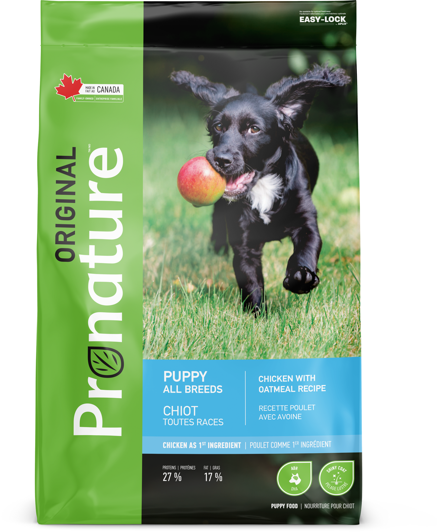 PRONATURE ORIGINAL CHIOT TOUTES RACES - Recette poulet avec avoine 11.3KG