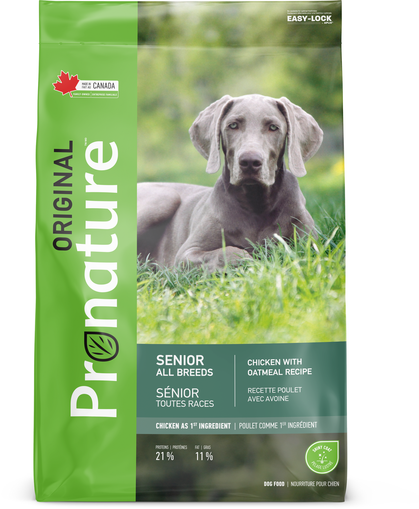 PRONATURE ORIGINAL CHIEN SENIOR TOUTES RACES - Recette poulet avec avoine 11.3KG