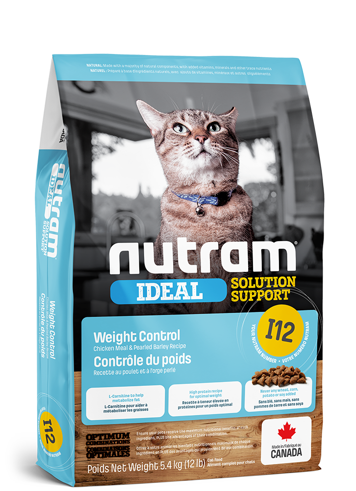 NUTRAM CHAT AVEC BESOIN DE CONTRÔLE DE POIDS I12 IDEAL SOLUTION SUPPORT - RECETTE POULET ET ORGE PERLÉ