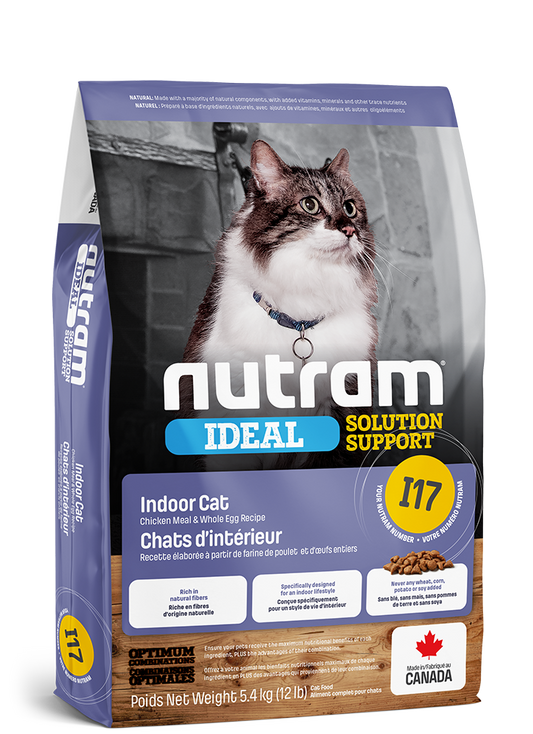 NUTRAM CHAT D'INTÉRIEUR I17 IDEAL SOLUTION SUPPORT - RECETTE POULET ET OEUFS ENTIERS