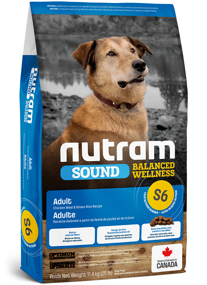 NUTRAM CHIEN ADULTE S6 SOUND BALANCED WELLNESS - RECETTE POULET ET RIZ BRUN